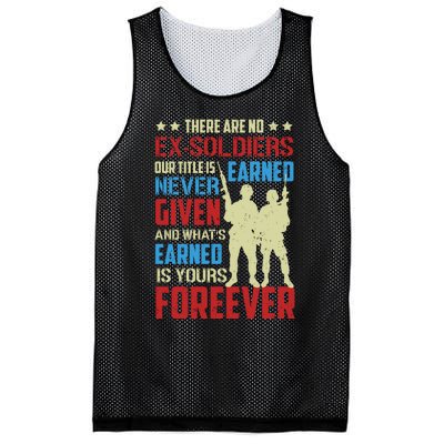 There Are No ExSoldiers Authentic Veteran US Veteran Motivational Slogan Mesh Reversible Basketball Jersey Tank