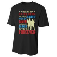 There Are No ExSoldiers Authentic Veteran US Veteran Motivational Slogan Performance Sprint T-Shirt