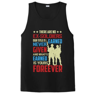 There Are No ExSoldiers Authentic Veteran US Veteran Motivational Slogan PosiCharge Competitor Tank