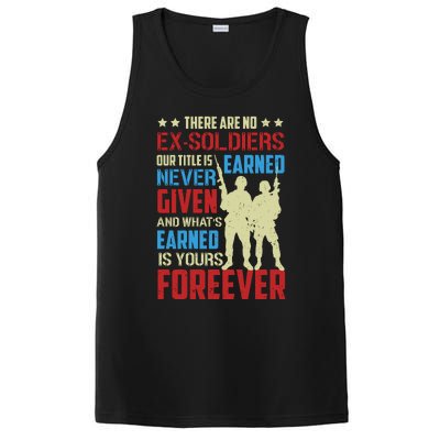 There Are No ExSoldiers Authentic Veteran US Veteran Motivational Slogan PosiCharge Competitor Tank