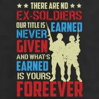 There Are No ExSoldiers Authentic Veteran US Veteran Motivational Slogan Golf Towel