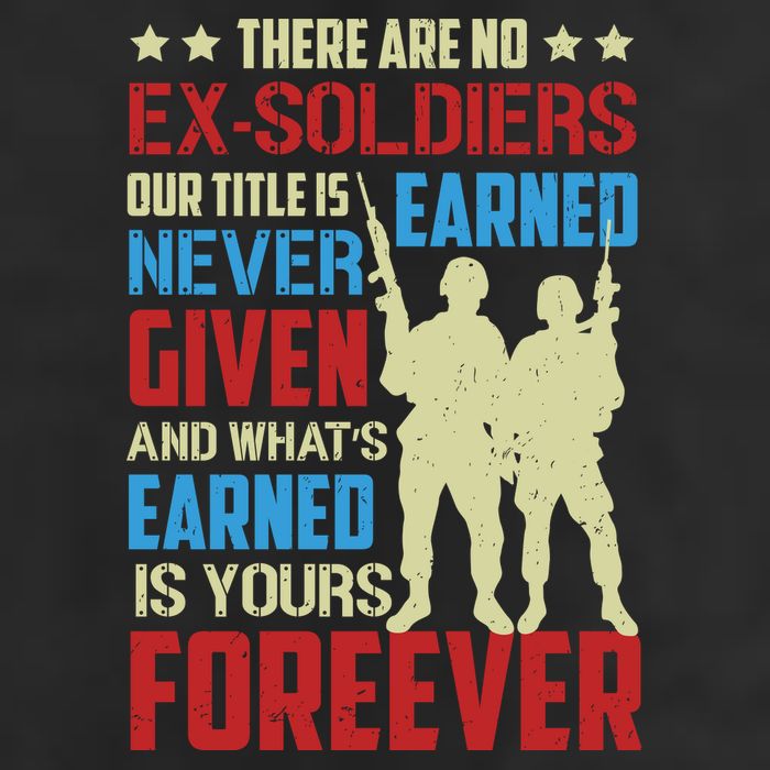 There Are No ExSoldiers Authentic Veteran US Veteran Motivational Slogan Golf Towel