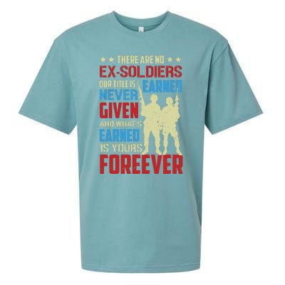 There Are No ExSoldiers Authentic Veteran US Veteran Motivational Slogan Sueded Cloud Jersey T-Shirt