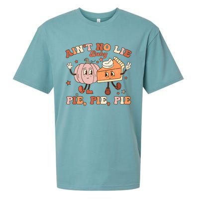 Thanksgiving AinT No Lie Baby Pie Pie Pie Thankful Groovy Sueded Cloud Jersey T-Shirt