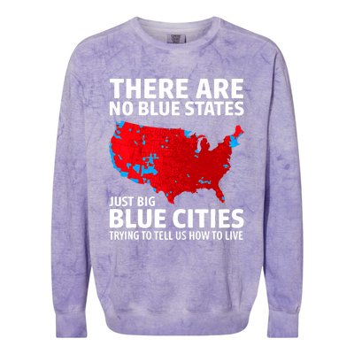 There Are No Blue States Only Big Blue Cities Colorblast Crewneck Sweatshirt