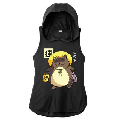 Tanuki Yokai Ladies PosiCharge Tri-Blend Wicking Draft Hoodie Tank