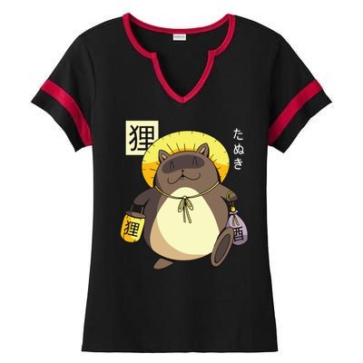 Tanuki Yokai Ladies Halftime Notch Neck Tee