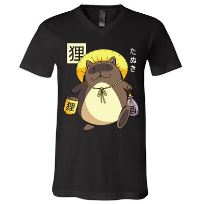 Tanuki Yokai V-Neck T-Shirt