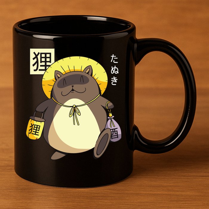 Tanuki Yokai 11oz C Handle Ceramic Mug