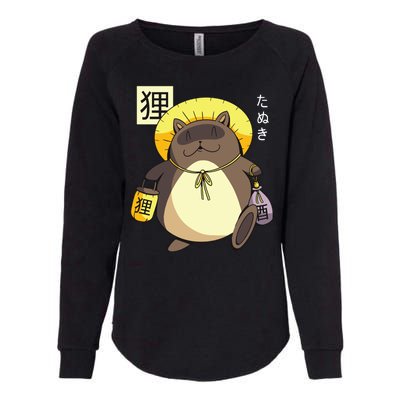 Tanuki Yokai Womens California Wash Sweatshirt