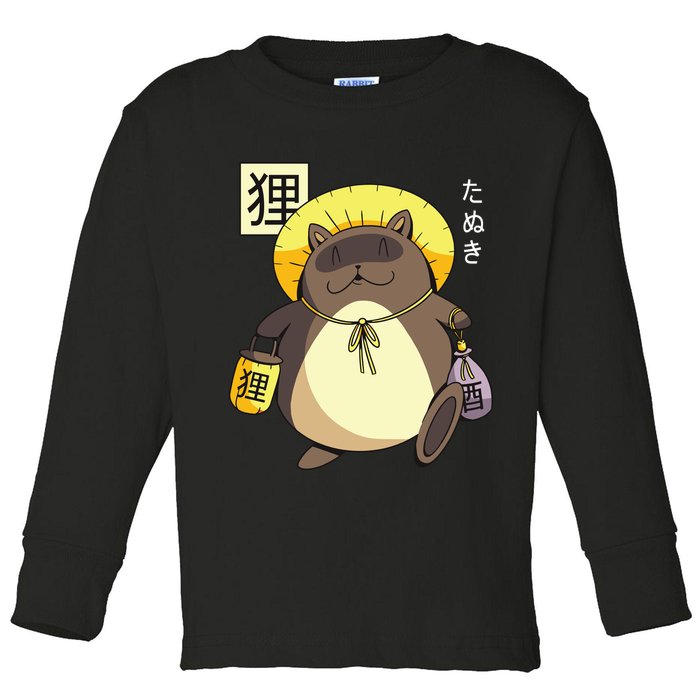 Tanuki Yokai Toddler Long Sleeve Shirt