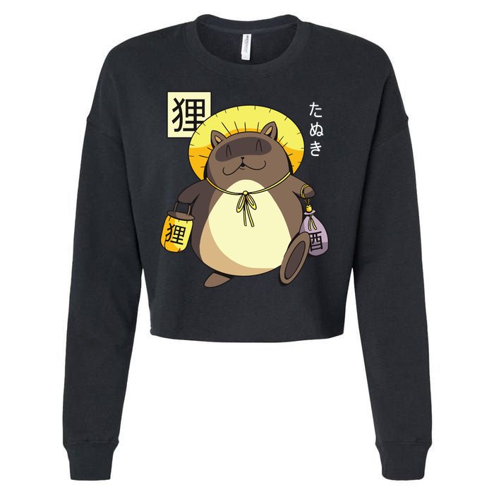 Tanuki Yokai Cropped Pullover Crew