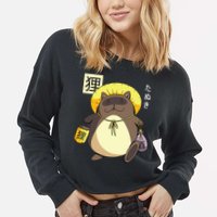 Tanuki Yokai Cropped Pullover Crew