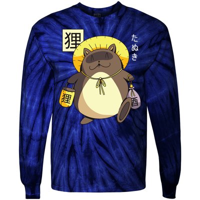 Tanuki Yokai Tie-Dye Long Sleeve Shirt