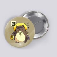 Tanuki Yokai Button