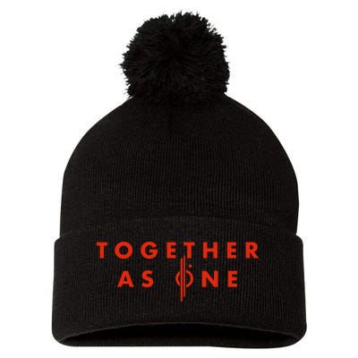 Together As One Pom Pom 12in Knit Beanie