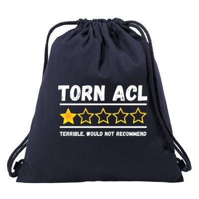 Torn ACL One Star Would Not Recommend Funny Knee Injury Drawstring Bag
