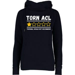 Torn ACL One Star Would Not Recommend Funny Knee Injury Womens Funnel Neck Pullover Hood