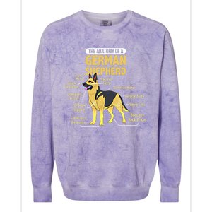 The Anatomy Of A Ger Shepherd Gift Colorblast Crewneck Sweatshirt