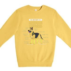 The Anatomy Of A Ger Shepherd Gift Premium Crewneck Sweatshirt