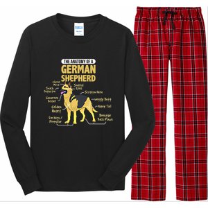 The Anatomy Of A Ger Shepherd Gift Long Sleeve Pajama Set