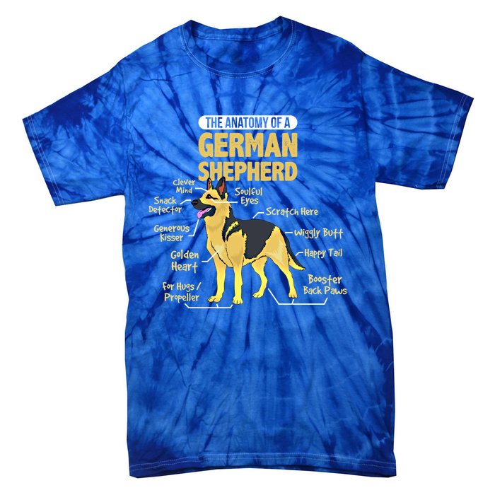 The Anatomy Of A Ger Shepherd Gift Tie-Dye T-Shirt