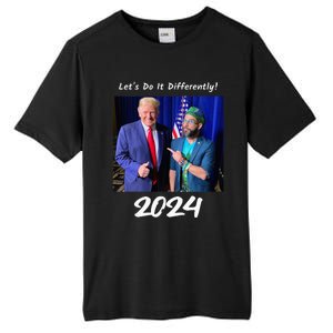 Trump And Otaola 2024 Lets Do It Differently American Flag Tall Fusion ChromaSoft Performance T-Shirt