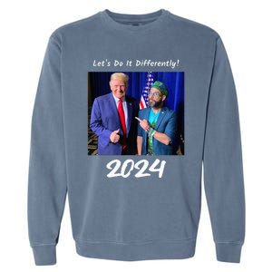 Trump And Otaola 2024 Lets Do It Differently American Flag Garment-Dyed Sweatshirt