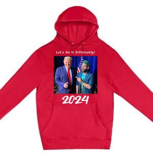 Trump And Otaola 2024 Lets Do It Differently American Flag Premium Pullover Hoodie