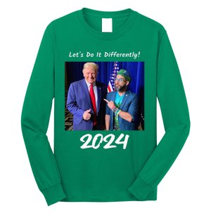 Trump And Otaola 2024 Lets Do It Differently American Flag Long Sleeve Shirt