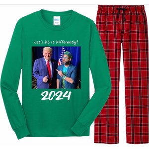 Trump And Otaola 2024 Lets Do It Differently American Flag Long Sleeve Pajama Set