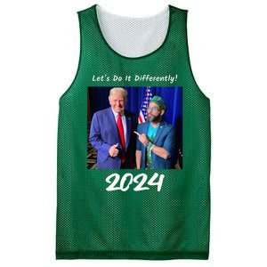 Trump And Otaola 2024 Lets Do It Differently American Flag Mesh Reversible Basketball Jersey Tank