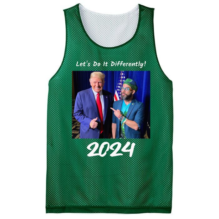 Trump And Otaola 2024 Lets Do It Differently American Flag Mesh Reversible Basketball Jersey Tank