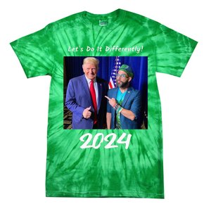 Trump And Otaola 2024 Lets Do It Differently American Flag Tie-Dye T-Shirt