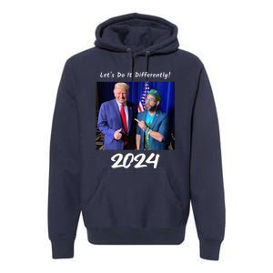 Trump And Otaola 2024 Lets Do It Differently American Flag Premium Hoodie