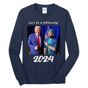 Trump And Otaola 2024 Lets Do It Differently American Flag Tall Long Sleeve T-Shirt