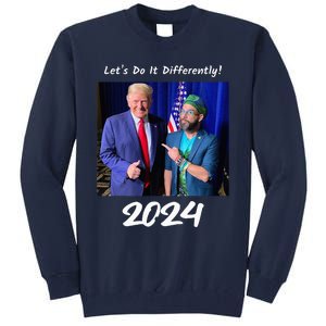 Trump And Otaola 2024 Lets Do It Differently American Flag Tall Sweatshirt