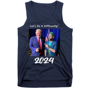 Trump And Otaola 2024 Lets Do It Differently American Flag Tank Top