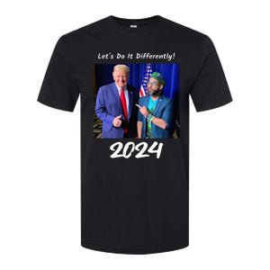 Trump And Otaola 2024 Lets Do It Differently American Flag Softstyle CVC T-Shirt