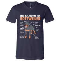 The Anatomy Of A Rottweiler For Any Rottweiler Lover V-Neck T-Shirt