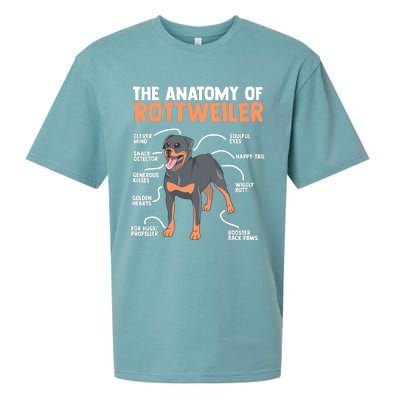 The Anatomy Of A Rottweiler For Any Rottweiler Lover Sueded Cloud Jersey T-Shirt