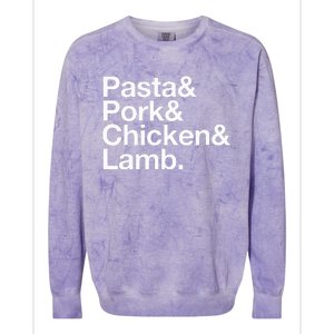 The Art Of Pasta Pork Chicken & Lamb Colorblast Crewneck Sweatshirt