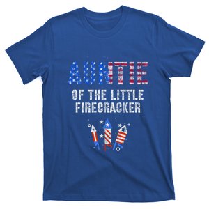 The Auntie Of The Little Firecracker 4th Of July Expecting Funny Gift T-Shirt