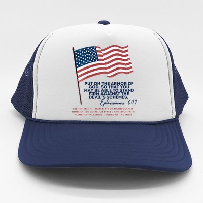 Trump Armour Of God Ephesians 611 Trucker Hat