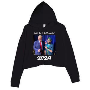 Trump And Otaola 2024 Lets Do It Differently American Flag Gift Crop Fleece Hoodie