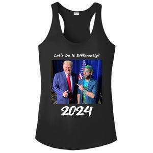 Trump And Otaola 2024 Lets Do It Differently American Flag Gift Ladies PosiCharge Competitor Racerback Tank