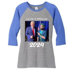 Trump And Otaola 2024 Lets Do It Differently American Flag Gift Women's Tri-Blend 3/4-Sleeve Raglan Shirt