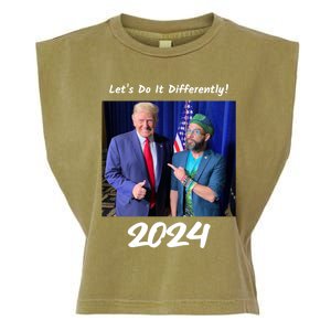 Trump And Otaola 2024 Lets Do It Differently American Flag Gift Garment-Dyed Women's Muscle Tee