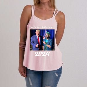 Trump And Otaola 2024 Lets Do It Differently American Flag Gift Women's Strappy Tank