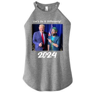 Trump And Otaola 2024 Lets Do It Differently American Flag Gift Women's Perfect Tri Rocker Tank